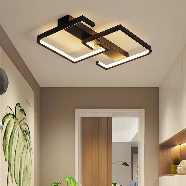Modern Nordic LED Ceiling Light – Simple, Warm, and Creative Square Design for Bedroom or Study