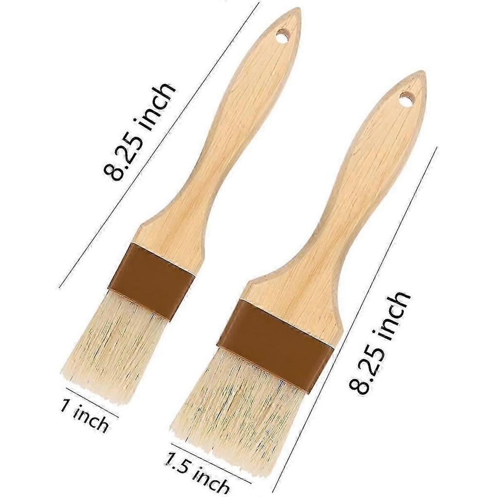 Pastry Brush,Basting Brush for Cooking,Bristle BBQ Brush for Oil & Sauce,Wooden Handle Food Brush for Baking