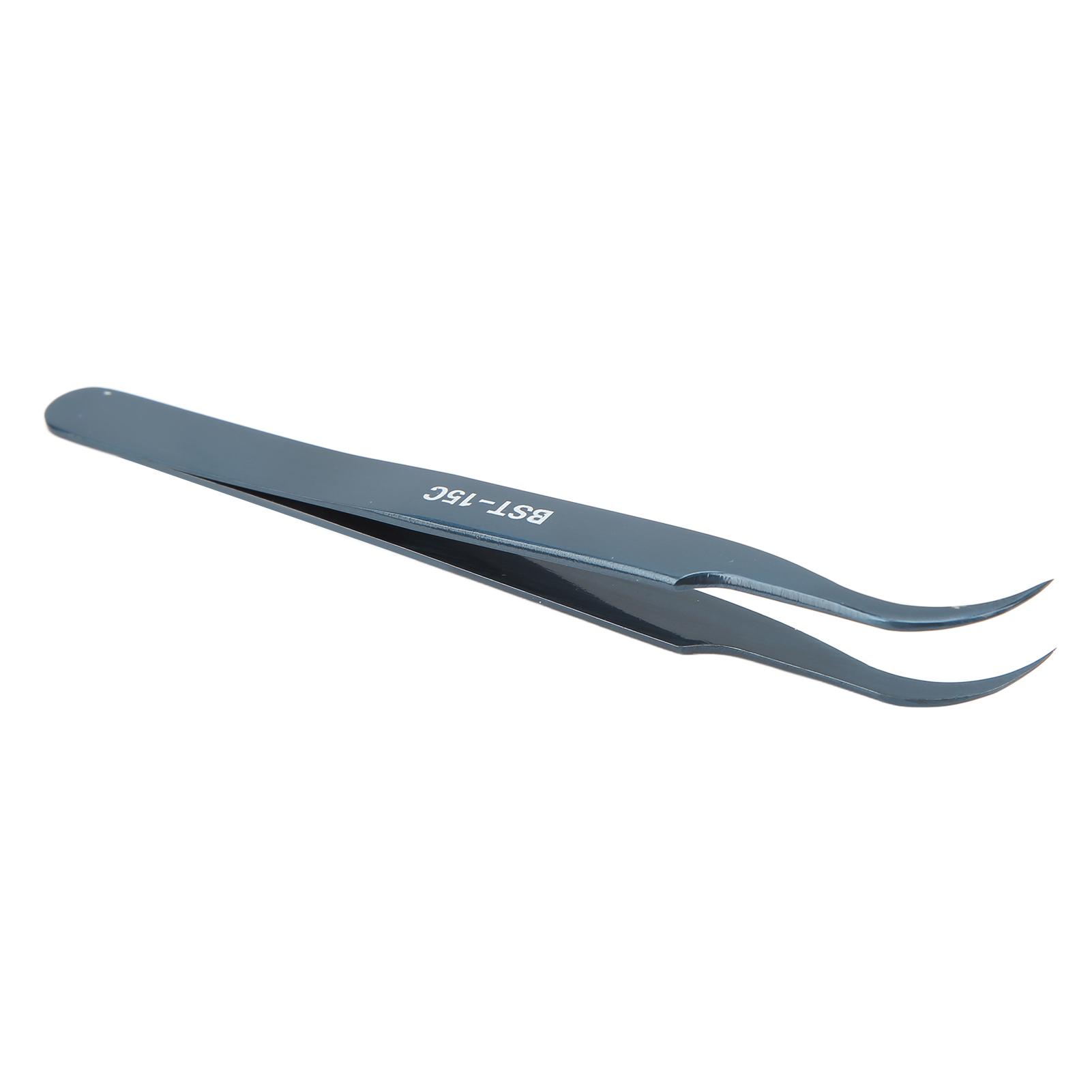 

Tweezers Curved Bent Tip Stainless Steel Finishing Polish High Hardness Antimagnetic Acid Proof
