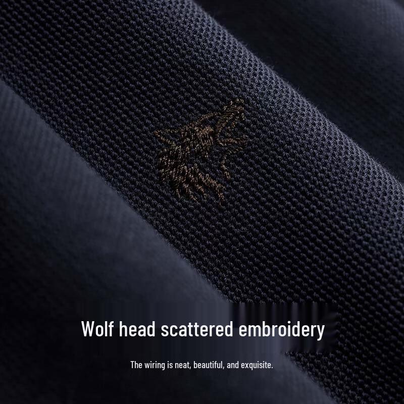SEPTWOLVES Men's Embroidered Short Sleeve Polo Shirt