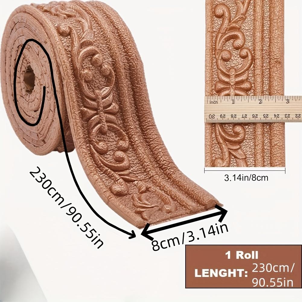 1PC 2.3m/Roll 3D Wall Trim Line Skirting Border Self Adhesive Baseboard Wallpaper Wall Sticker For Room Home Decoration