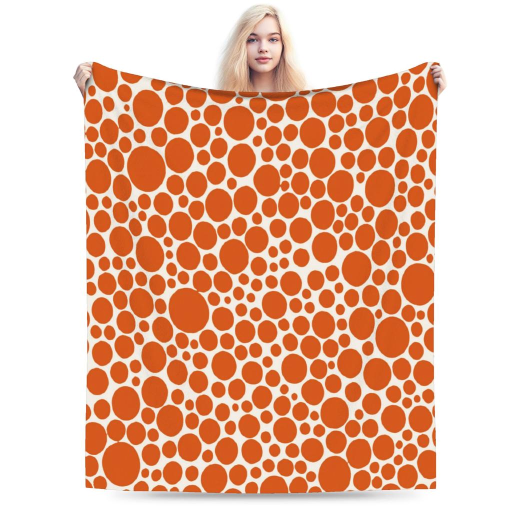 Yayoi Kusama Tokyo 1998 Exhibition Blanket Cover Polka RIP Fleece Throw Blankets Home Couch Printed Soft Warm Bedspreads