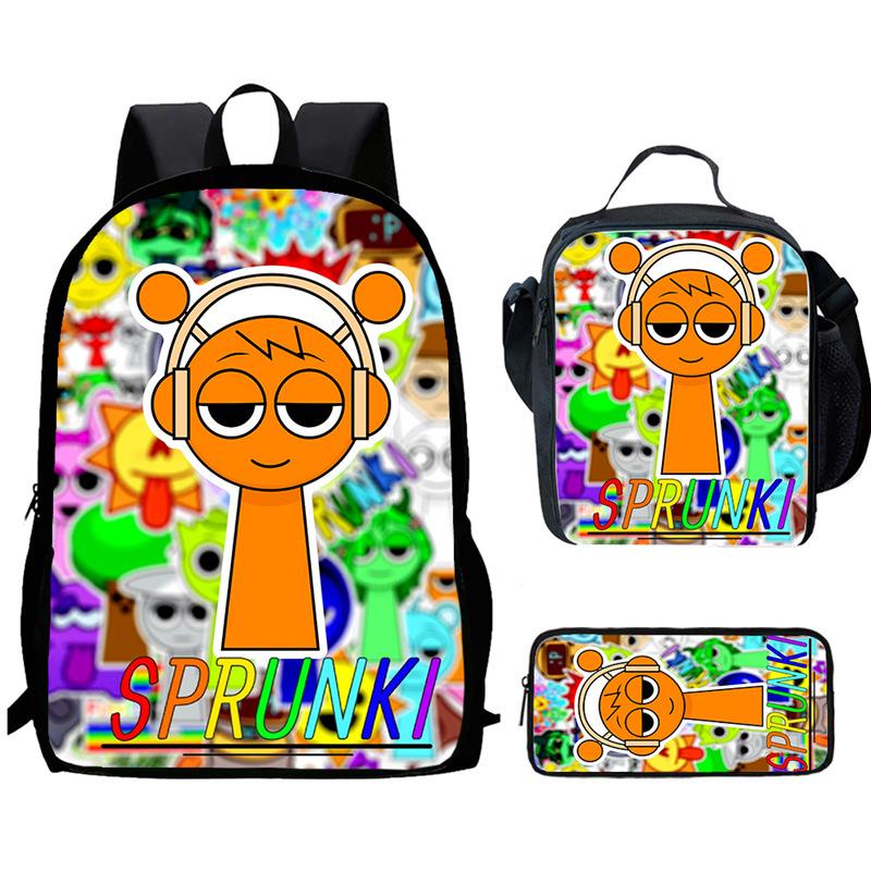 Sprunki Rhythm Box, Game Anime Backpack, Student Schoolbag, Computer Bag