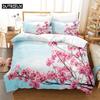 Fresh Flowers Queen Bedding Set Duvet Cover Kids Bedroom Bed Set Comforter Cover Set King Size Duvet Cover Set Bedding Sets