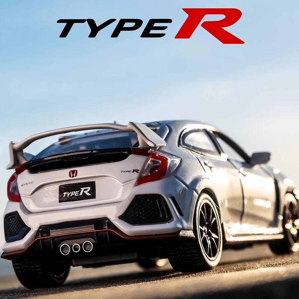 1/ 32 Scale Honda TYPE-R Alloy Car Model Diecasts Toy with Sound and Light Vehicles Decoration Toys for Kids Gift