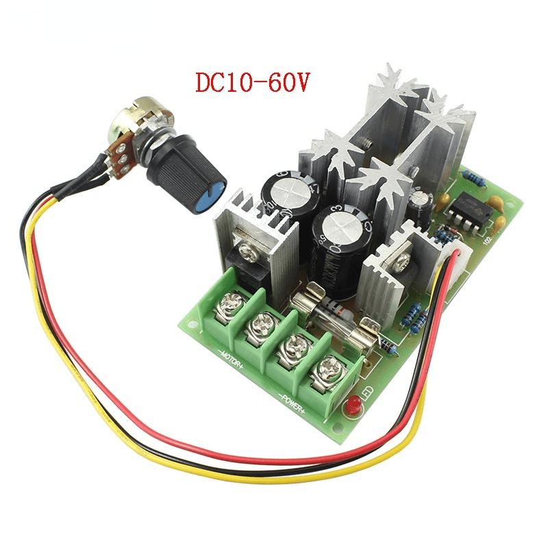 PWM DC Motor Hız Kontrol Anahtarı DC 20A Akım Voltaj Regülatörü 10-60V PWM Yüksek Güç Sürücü Modülü 60A 12V 24V 36V 48V