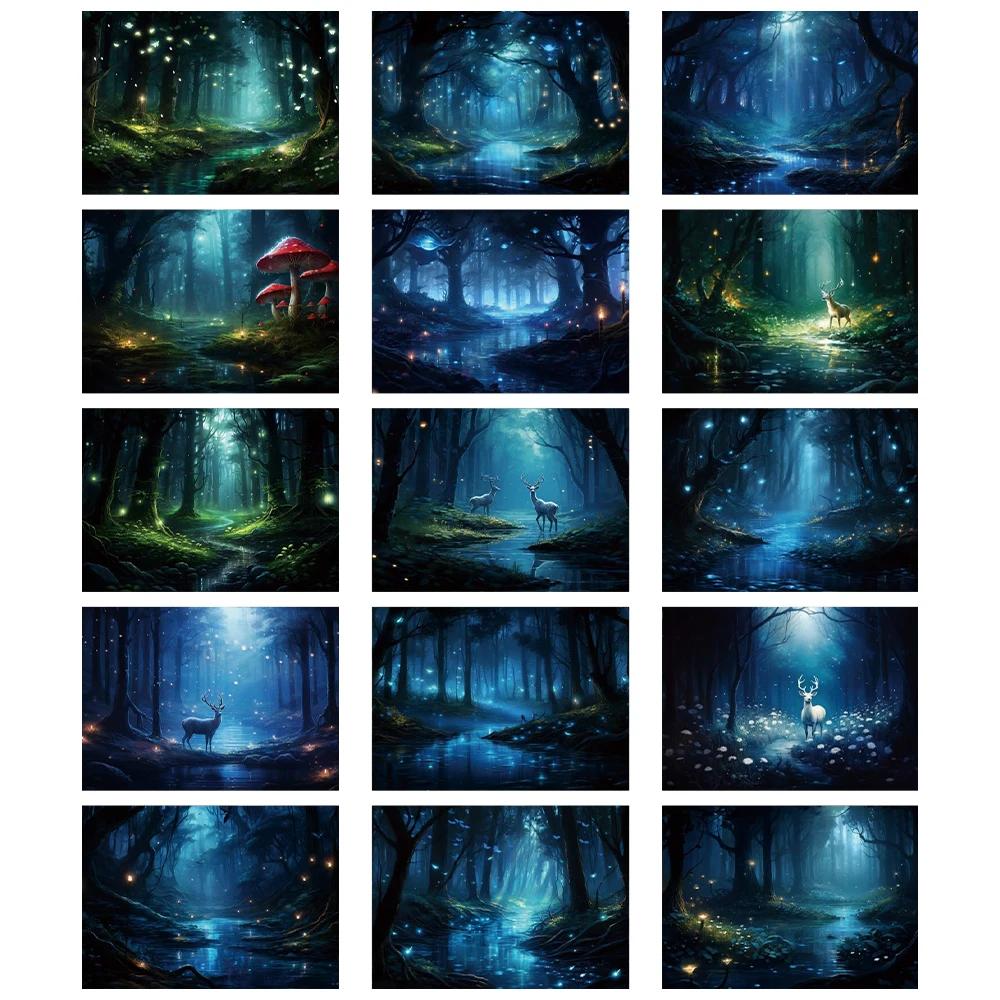 

30 шт./уп. Ретро Материал Бумага DIY Декоративная Скрапбукинг Базовая Бумага Серия Лес Светлячков Пейзаж Мечты Блокнот Коллажная Бумага