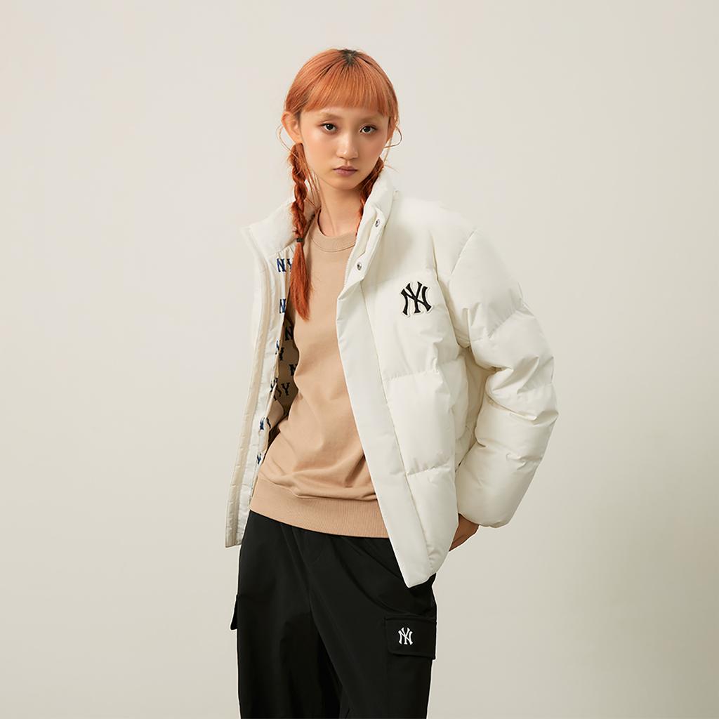 New MLB MONOGRAM Collection New York Yankees FW24 Down Jacket Unisex Cream 3ADJM1646-50CRS