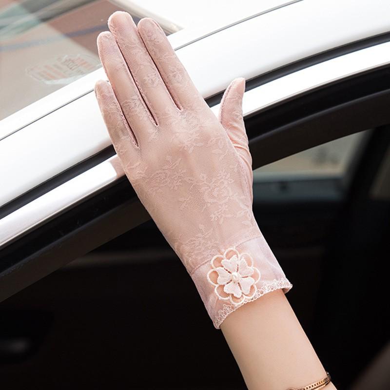 Women's Lace Flower Sun Protection Driving Gloves - Breathable, Lightweight, Touchscreen-Compatible for Outdoor Cycling