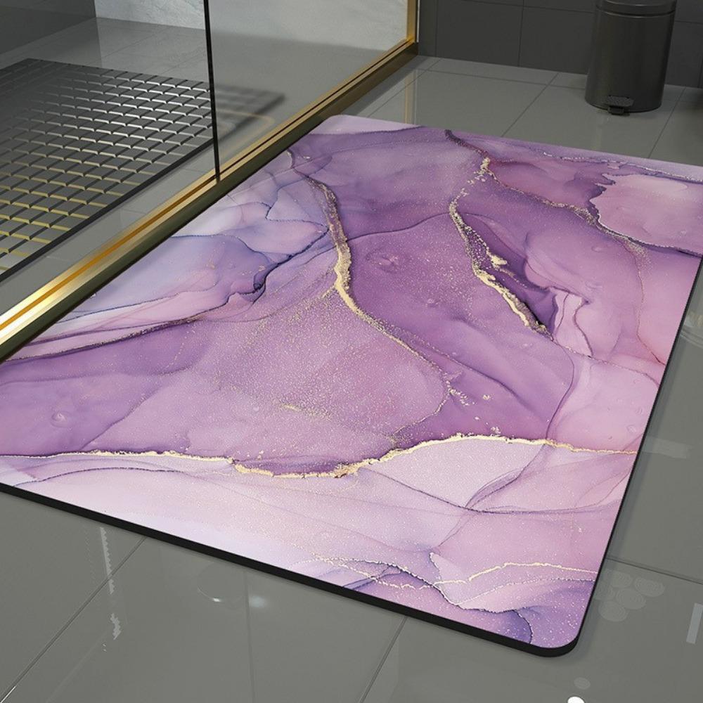 Simple Printing Bathroom Thickening Mat Bath Non-slip Carpets In Wash Basin Bathtub Side Floor Rug Shower Room Doormat Memory Foam 3D Pad