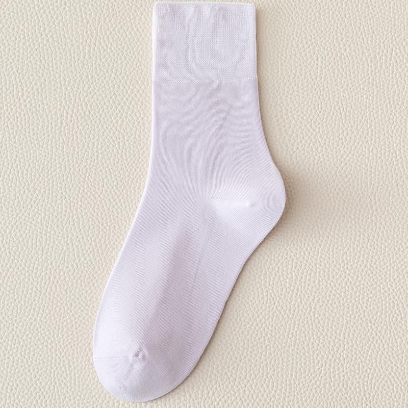 Women's Postpartum Mid-Calf Cotton Socks - Summer Style, Solid Color, Loose Cuff, Plus Size, Spring/Autumn/Summer.