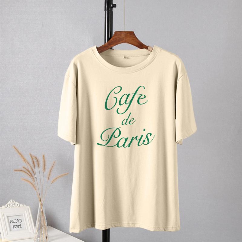 Shellsuning Mode-T-Shirts mit Buchstaben-Aufdruck für Damen, übergroß, 100 % Baumwolle, Basic-T-Shirts, Streewear-Mädchen-Top, koreanisches, schlichtes Gothic-Softtop