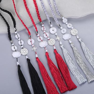 Women's Hanfu Tassel Waist Belt with Jade Pendant