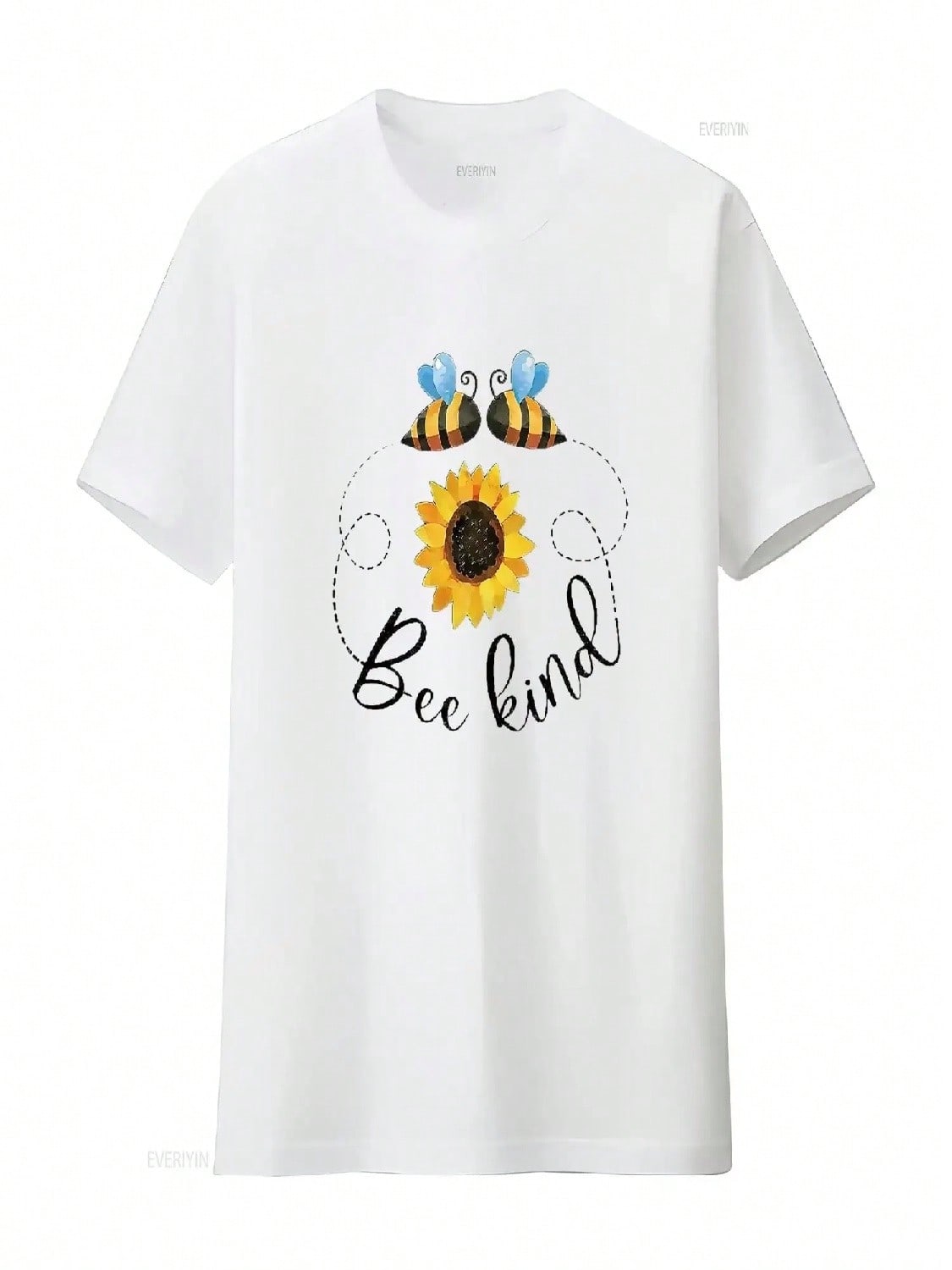 Bee Kind Bees And Sunflower Wounisex S Plus Size T Shirt Black 2X Large Vintage Washed Fashion Stretched Top For Everyday Wear S разноцветный