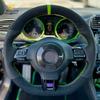DIY Car Steering Wheel Cover Black Suede For Volkswagen Golf 6 GTI MK6 VW Polo GTI Scirocco R Passat CC R-Line 2010