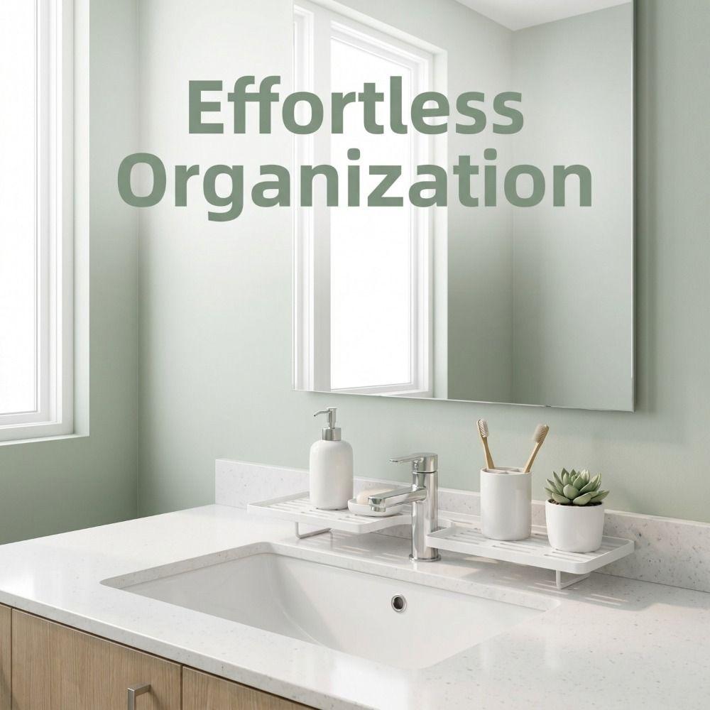 Universal Faucet Storage Shelf Water Drainage Counter Organizer Bathroom Storage Rack  Shower