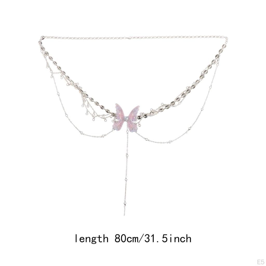 Waist Chain Belly for Dress Jeans Adjustable Bikini Elegant Metal Stylish Summer