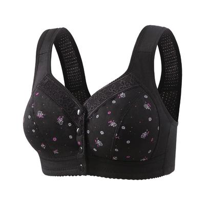 Dámská podprsenka s předním zapínáním, bez ocelových kostic, tištěné spodní prádlo, vestová podprsenka, plus size