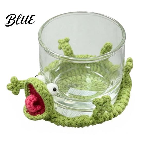 Table Protector Coaster Crochet Lizard Coaster Funny Handmade Animal Cup Mat 3D Knitted Unique Mat Drink for Desk Cute Heat Resistant Decorative