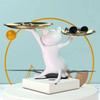Cartoon Resin Cat Tray Statue Cat Key Holder Decorative Tray Creative Cat Statue for Living Room Entryway Desktop Organizer