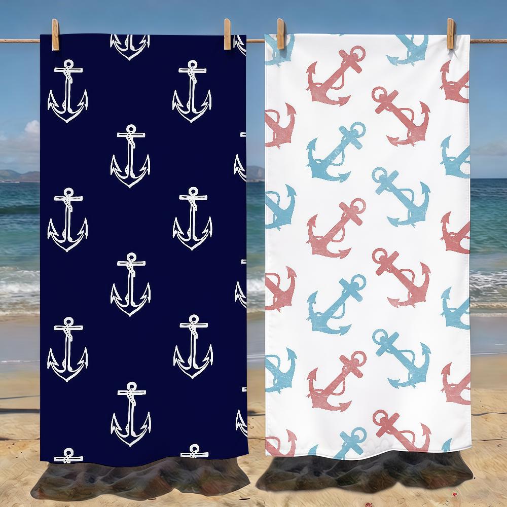 Sea Ship Anchor Towel Soft Pool Gift For Travel Gym Shower Camping Quick Dry Sports Beach Towels