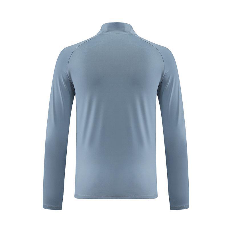 2024 Men's Long Sleeve Quick Dry Half Zip Running T-shirt - Stand Collar Fitness Wear for Spring and Autumn