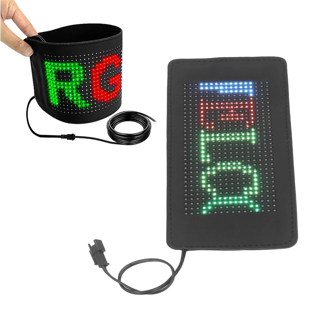 Flexibles LED-Schild 190x90mm 16x32 Auflösung Bluetooth APP-Steuerung Benutzerdefinierter Text Muster Animation LED