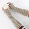 New Knitted Fish Scale Fingerless Gloves for Men and Women Mid Length Woolen Sleeves Warm Wrist Protectors