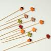 WTEMPO Elegant Fall Party Decorations Pumpkin & Maple Leaf & Acorn Designs Skewers for Thanksgiving Day Halloween Harvest Parties Festive Party
