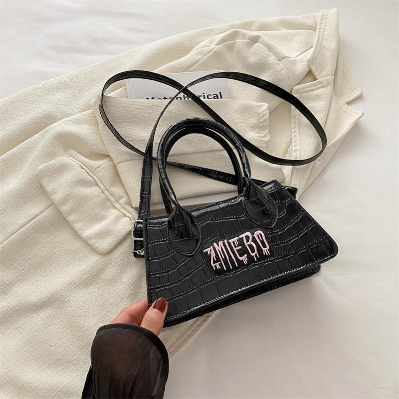 Vintage Inspired Pu Leather Mini Tote Bag Summer 2024 New Stylish Casual Handbag чёрный