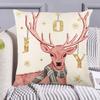 Pillowcase Cartoon Christmas Element Pattern Design Hidden Zipper Non-fading Modern Home Decoration Pillow Cover