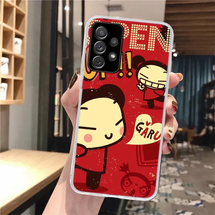 Cute Cartoon Pucca Garu Soft Phone Case For Samsung Galaxy A52 A42 A32 A12 A22 A51 A50S A30S A20S A10S A71 A41 A31 A21S A40 A20E