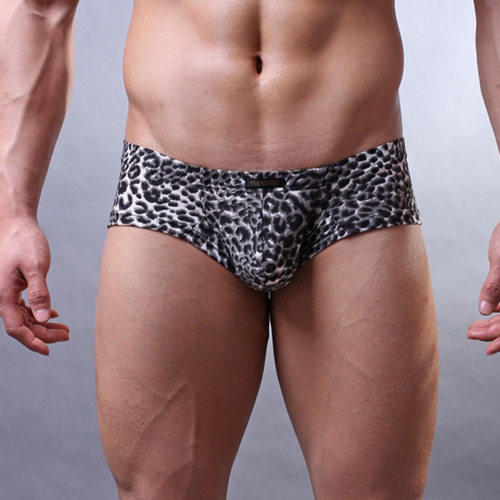 

Новое мужское сексуальное нижнее белье с леопардовым принтом и низкой талией, впитывающее пот, с плоским углом XXL чёрный