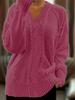 Women's European and American Casual V-Neck Cable Knit Sweater Coat - Solid Color, Autumn/Winter Pullover.