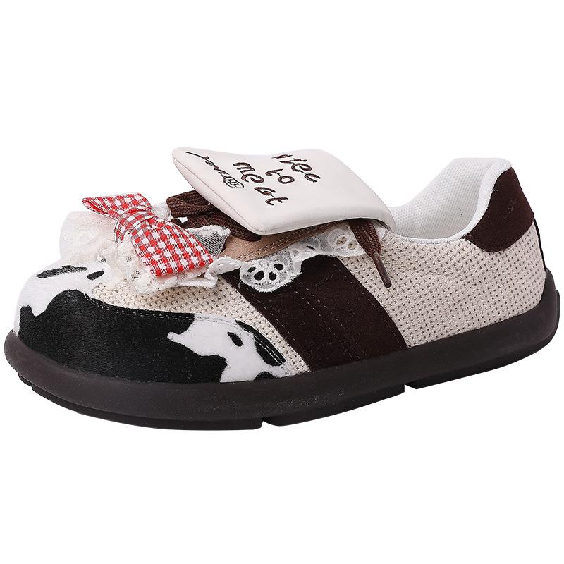 Cute versatile niche style flip ballet puff single shoes women's 2025 spring new ugly cute casual moral training shoes tide
