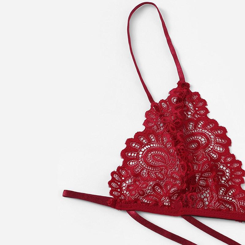 Erotic Lingerie Three-Point Sexy Hollow Cross Strap Three-Point Suit