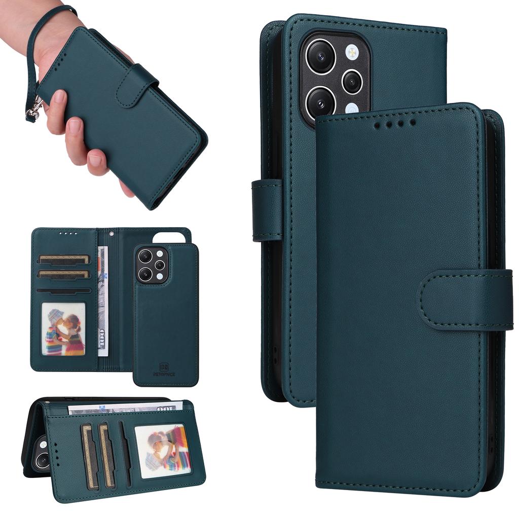 For Xiaomi Redmi 12 4G Magnetic Case BETOPNICE Detachable PU Leather Phone Cover with Strap
