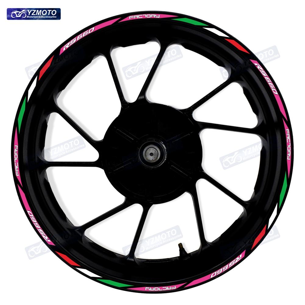 For RS660 RS 660 Motorcycle 17 Inch Racing Racing Wheel Stickers Car Reflective Rim Motorbike Bicycle Hub Tape Decal Sticker