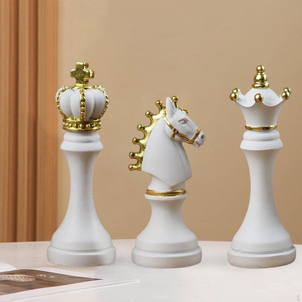 Chess Pieces Statue Sculpture Ornament Collectible Figurine Furnishing Home Contemporary Office
