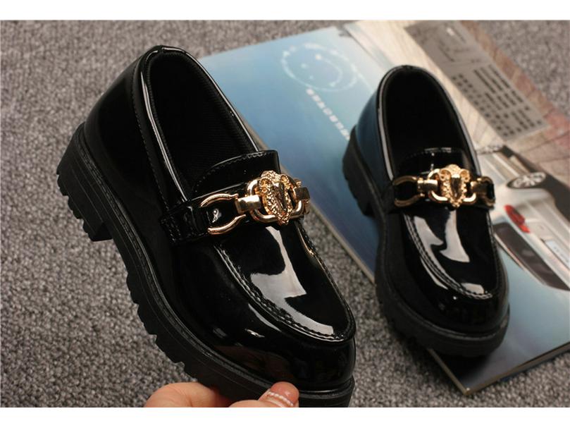 Boys' Fashionable Soft-Soled Leather Shoes - 2024 Spring/Autumn British Style