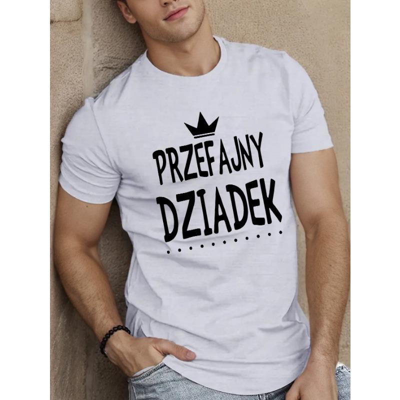 

European sizes Fun Polish Languages Men s Short Sleeve T-shirt Summer T-shirt Top 4XL білий