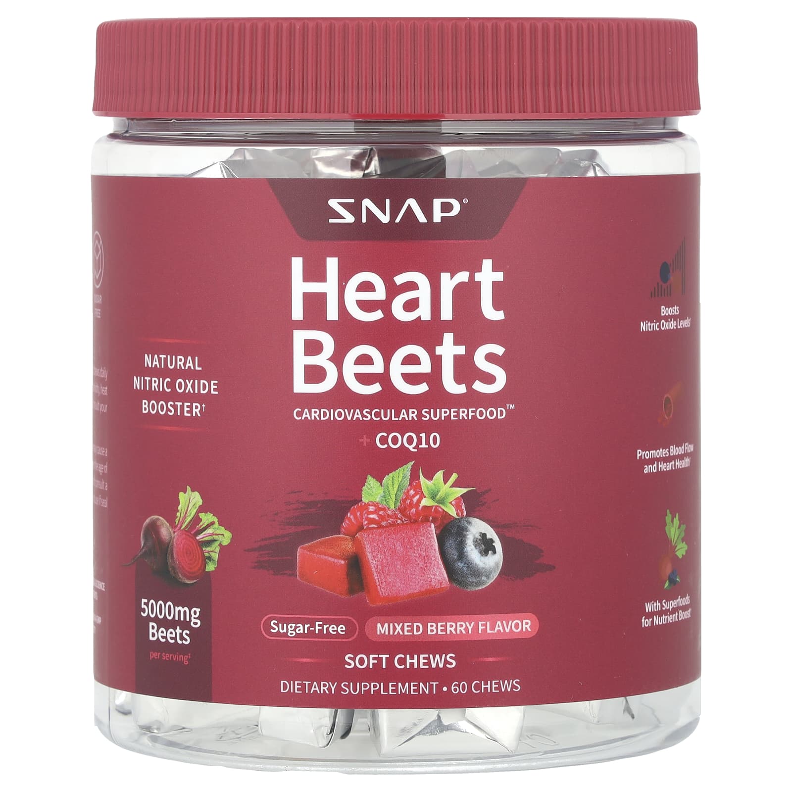 

Heartbeat + Coq10, Mixed Berry, Soft Chews 60 Pieces