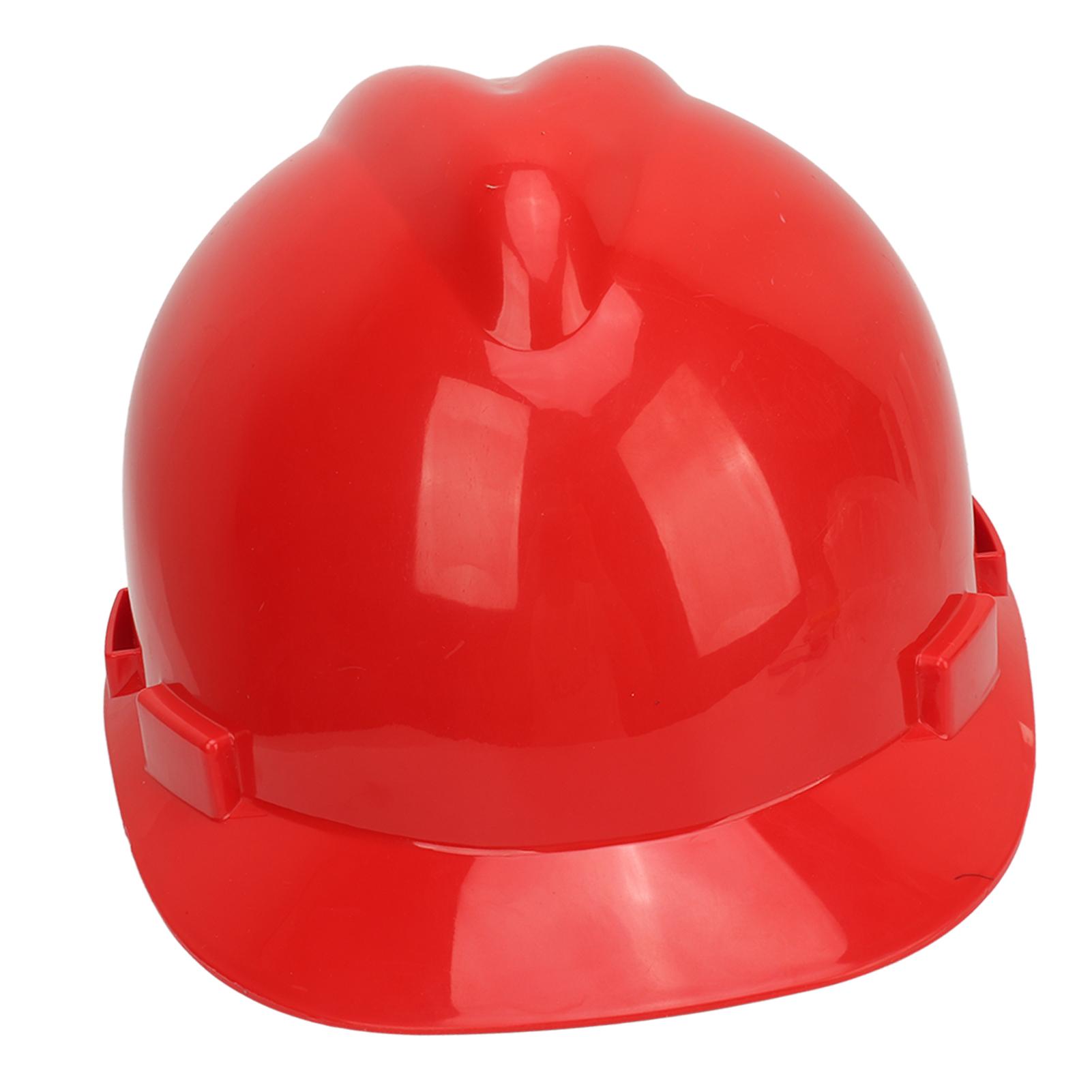 Safety Hard Hat High Strength V Type ABS with Lens Reinforced Breathable Head Protection Helmet for Construction Red Color: Red