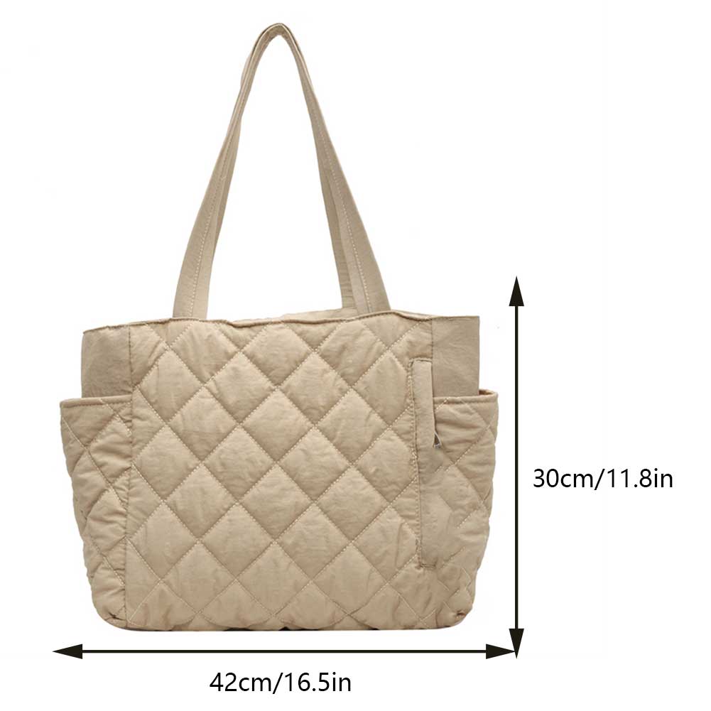 Women Padded Hobo Handbag Zipper Lightweight Handbag Adjustable Strap Soft Sling Bag Diamond Quilted Tote Bag Slouchy Travel Bag