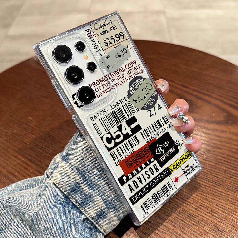Streetwear Sticker Phone Case For Samsung Galaxy Note 20 S21 S22 S25 S24 S23 Ultra FE Plus A35 A55 A54 A53 A34 5G TPU Soft Cover