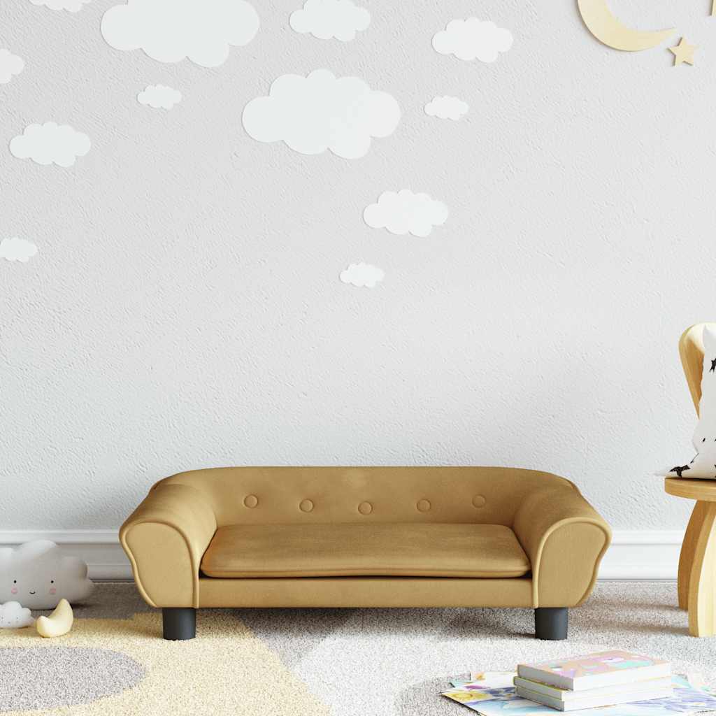 Kids Sofa Brown 70x45x26 Cm Velvet