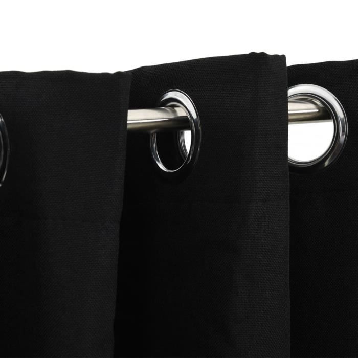 VidaXL Rideau occultant Aspect de lin avec œillets Noir 290x245 cm