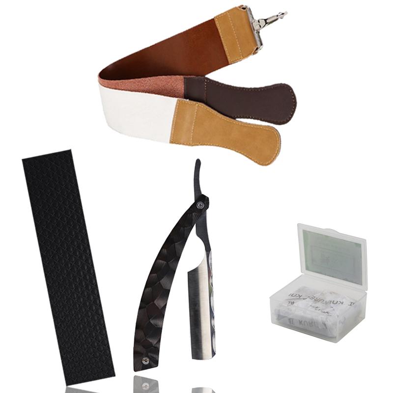 RIRON Wood Handle Men Shaving Tools Hair Razor Stainless Steel Straight Razor
