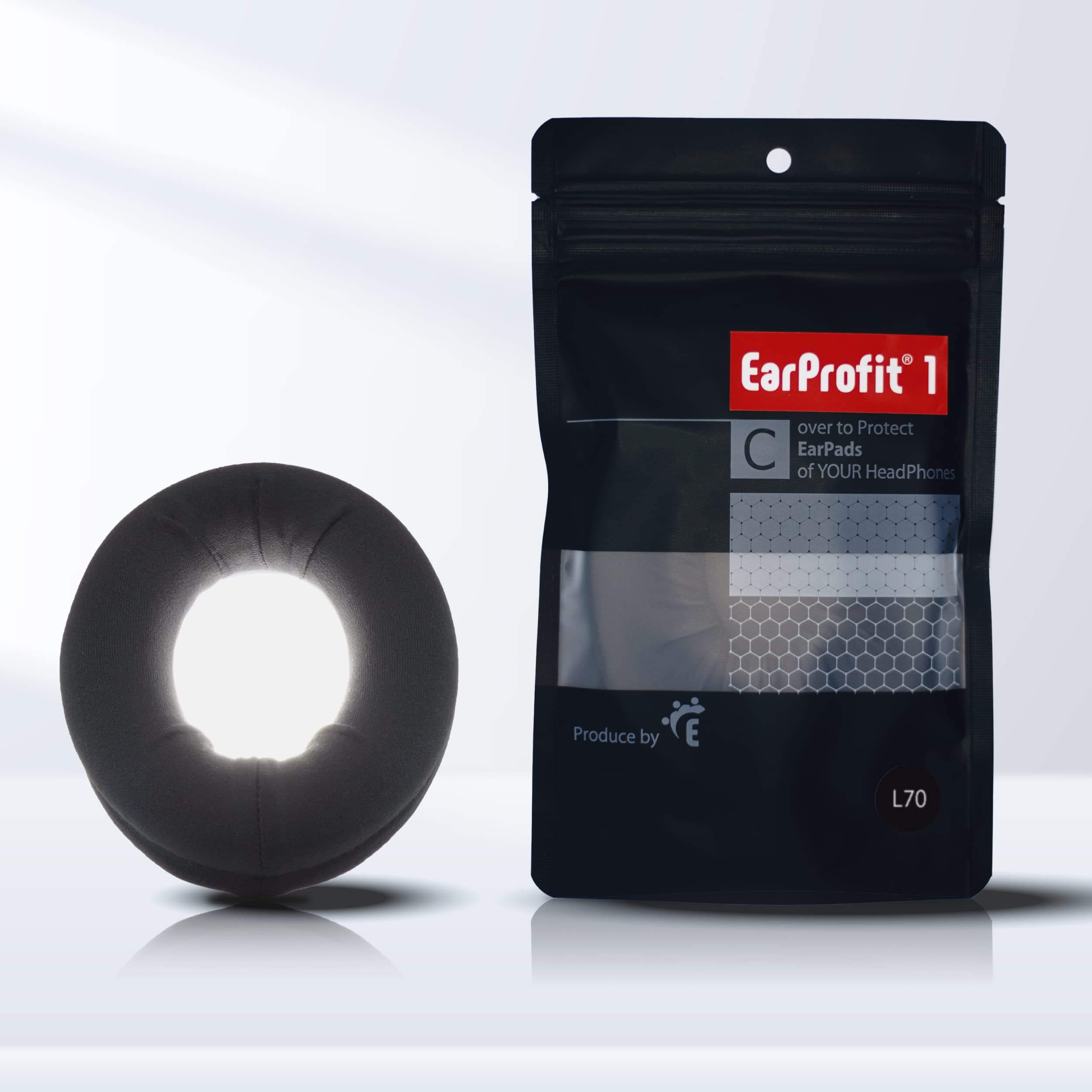 

EarProfit Newly Developed Smooth Deodorizing Headphone Cover Ear Pad Cover Opening Made in Japan (L70, BLACK) чорний