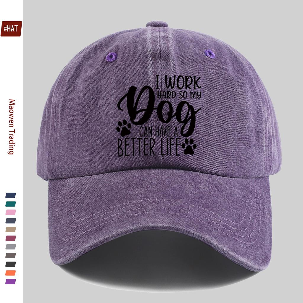 Pc Casual Elegant Style Puppy Paw Print Letter Pattern Baseball Cap with Pet Dog Element Printed Sun Hat Comfortable Lightweig